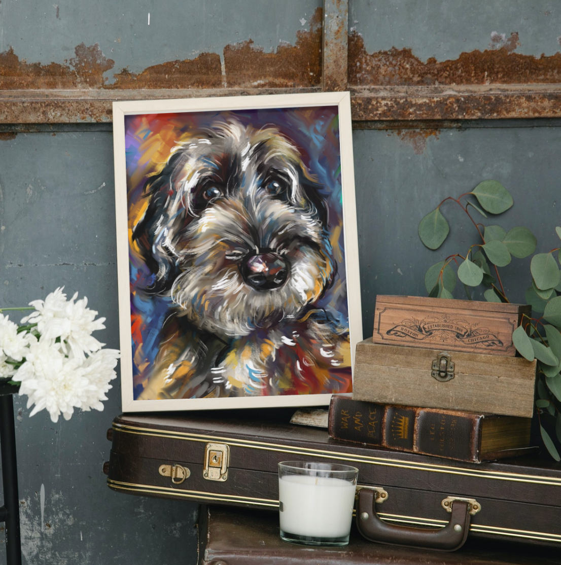 "Abstract Oil Style" - Painted Paw Pawtrait