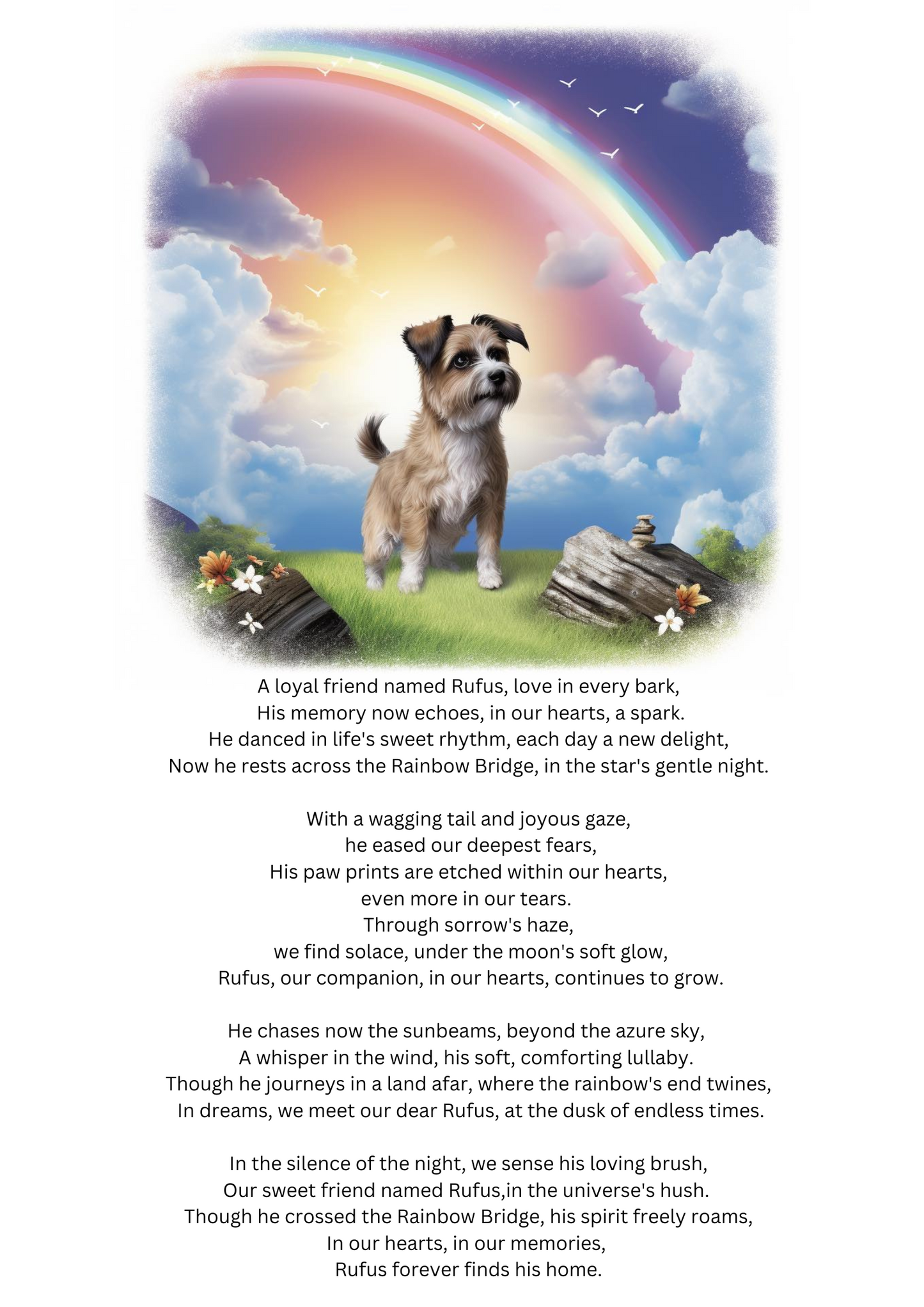 Rainbow Bridge Remembrance Package