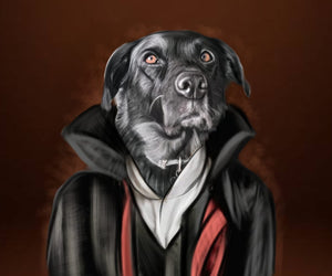 "Dracu-Pet Portrait: Your Furry Friend's Spooky Transformation!"